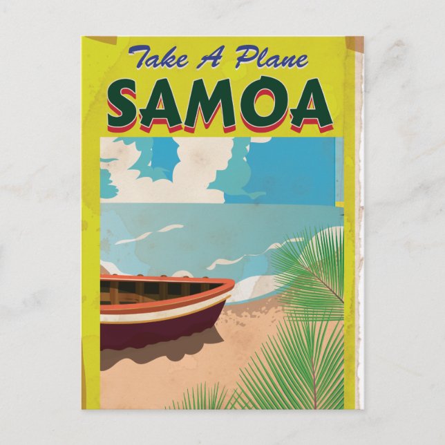 Postal Samoa Vintage Travel Poster (Anverso)
