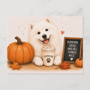 Postal Samoyed Esponjoso Acogedor Puppaccino de Especias