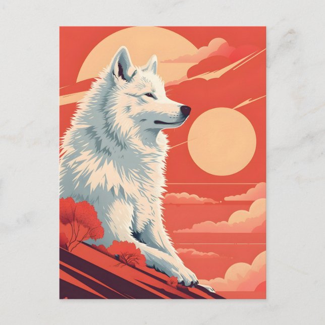 Postal Samoyed Vintage Art (Anverso)