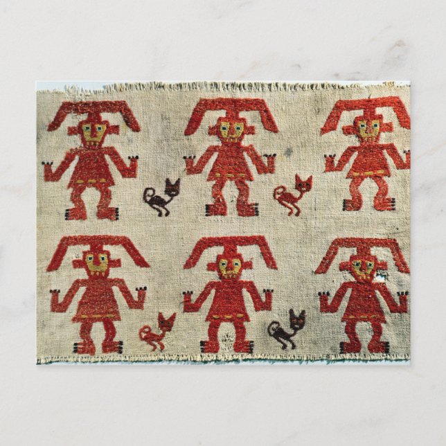 Postal Sample of Lambayeque fabric with a figure (Anverso)