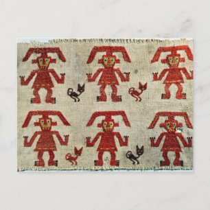 Postal Sample of Lambayeque fabric with a figure