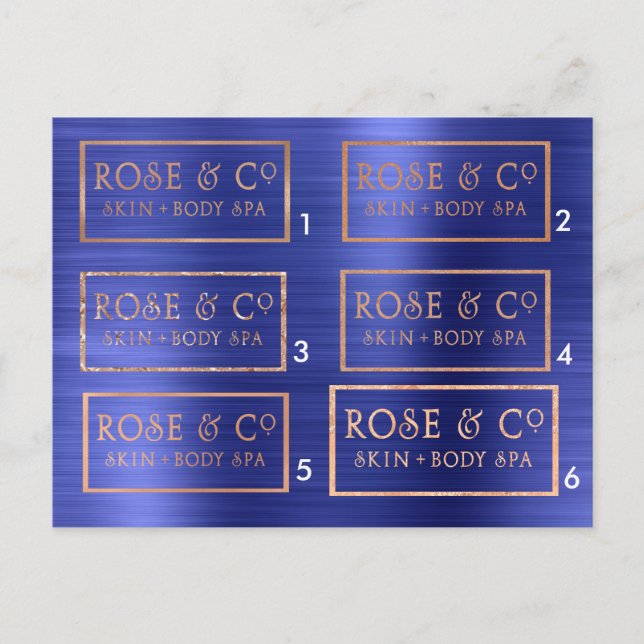 Postal Samples Rosa de oro Cobalt Blue Emerald (Anverso)