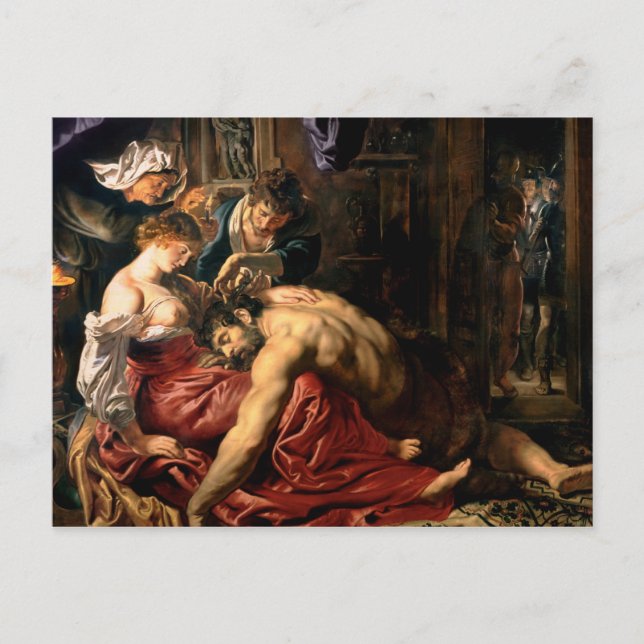 Postal Samson y Delilah, c.1609 (Anverso)