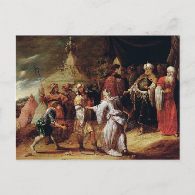 Postal Samuel Matando a Agag, rey de los amalekitas (Anverso)