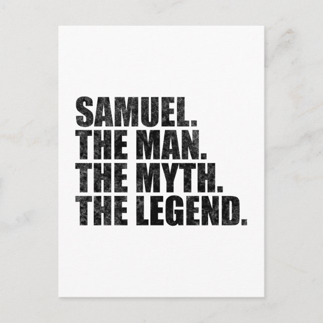 Postal Samuel name, Samuel The Man The Myth The Legend (Anverso)