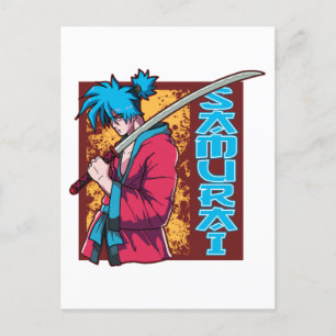 Postal Samurai Anime Lover Manga Kawaii Otaku