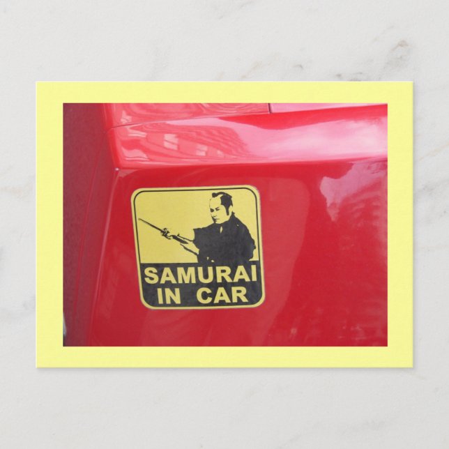 Postal Samurai En Coche (Anverso)