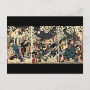 Postal Samurai en la guerra en la nieve alrededor del sig