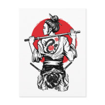 Samurái Femenina Dragón Rosa – Guerrera Japonesa