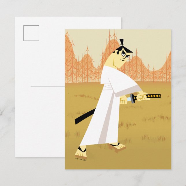 Postal Samurai Jack Drawing Sword (Anverso / Reverso)