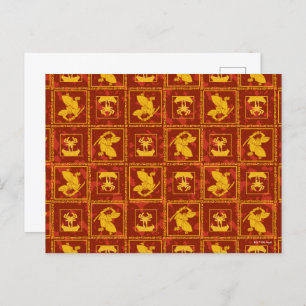 Postal Samurai Jack y Aku Golden Silhouette Tile Pattern