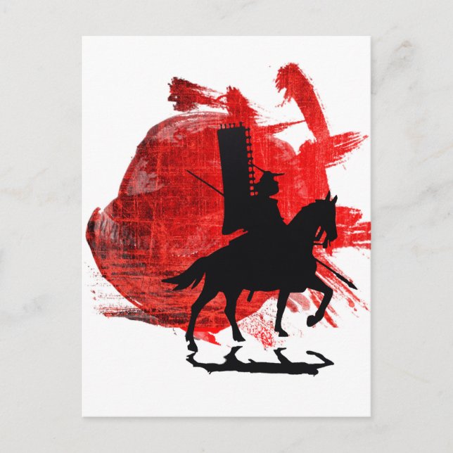 Postal Samurai japonés (Anverso)