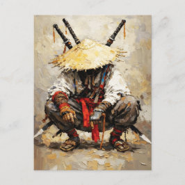 Postal Samurai Resting Palette Knife Orange Impasto