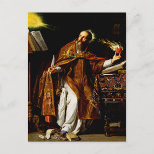 Postal San Agustín de Hipona Doctor de la Iglesia Arte