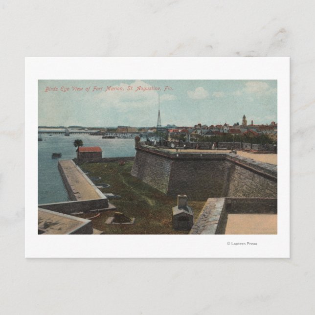 Postal San Agustín, Florida - Aérea de Ft. Marion (Anverso)