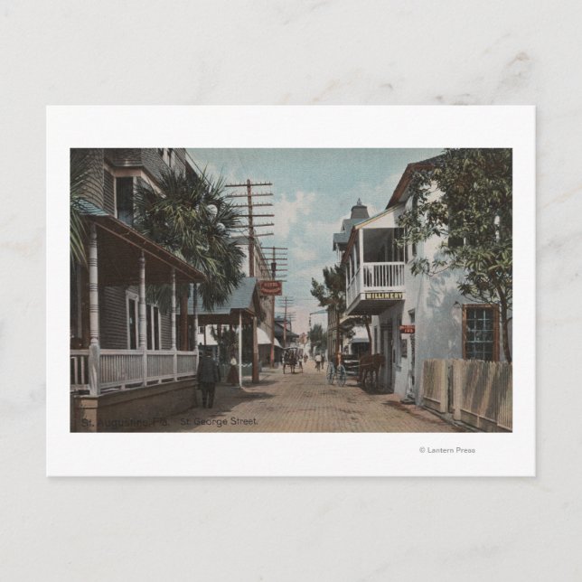 Postal San Agustín, Florida - Vista de la calle San Jorge (Anverso)