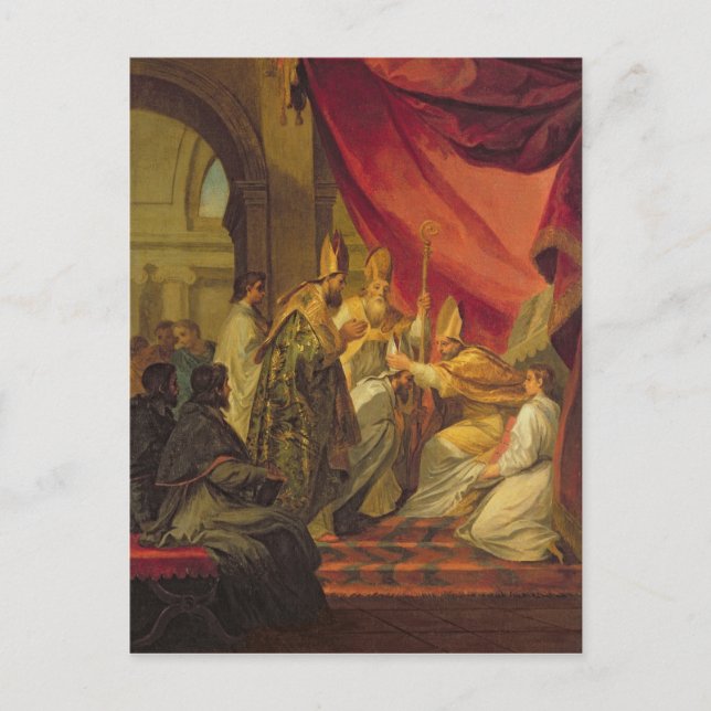 Postal San Agustín ordenado como Obispo (Anverso)