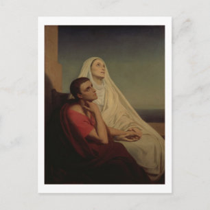 Postal San Agustín y su madre San Mónica, 1855