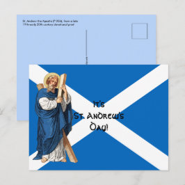 Postal San Andrés el Apóstol y la bandera de Escocia