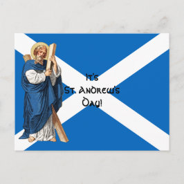 Postal San Andrés el Apóstol y la bandera de Escocia