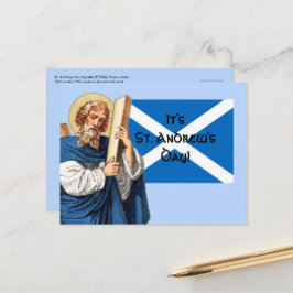 Postal San Andrés el Apóstol y la bandera de Escocia