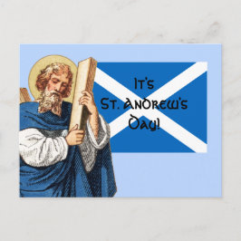 Postal San Andrés el Apóstol y la bandera de Escocia