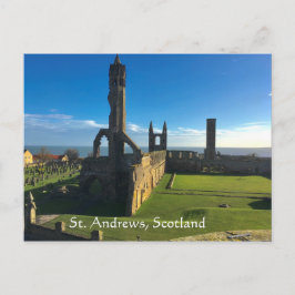 Postal San Andrés, Escocia, ruinas de la catedral al sol