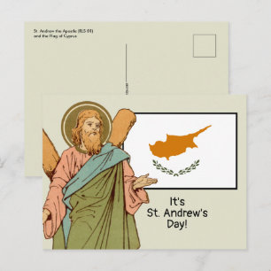Postal San Andrés (RLS 01) con la bandera de Chipre Día d