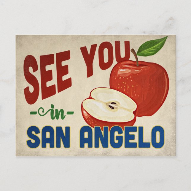 Postal San Angelo Texas Apple - Viajes de época (Anverso)