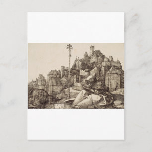 Postal San Antonio leyendo por Albrecht Durer