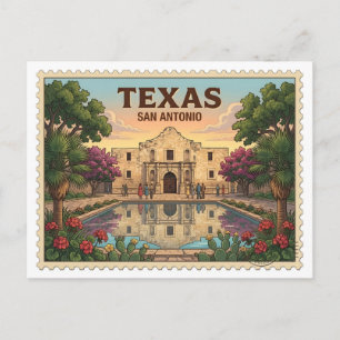 Postal San Antonio Texas Antiguo El Álamo Viaje