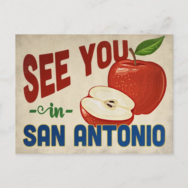 Postal San Antonio Texas Apple - Viajes de época (Anverso)