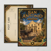 San Antonio Texas Arte Deco Vintage Edad de Oro