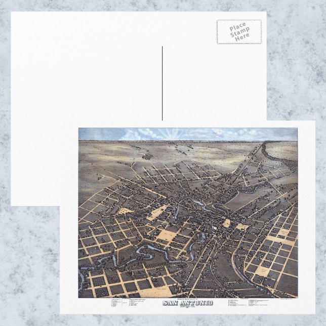 Postal San Antonio, Texas, Mapa de la Ciudad Aérea de Ant (Subido por el creador)