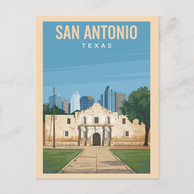 Postal San Antonio, Texas, Misión del Álamo (Anverso)