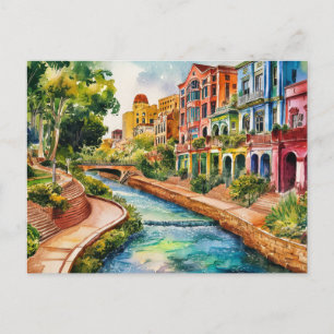 Postal San Antonio, Texas, Pintura de Riverwalk