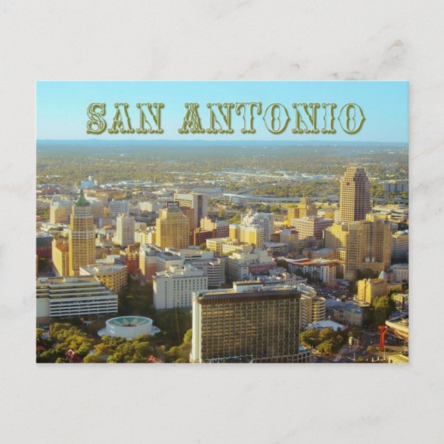 Postal San Antonio, Texas - Vista aérea (Anverso)