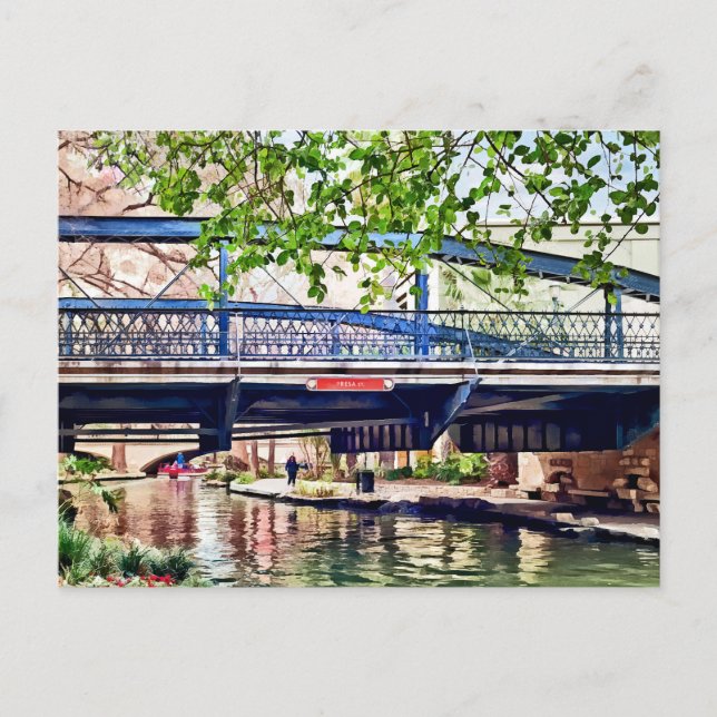 Postal San Antonio TX - Puente en el Paseo del Río (Anverso)