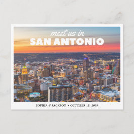 Postal San Antonio Wedding Save the Date Retro Postcard