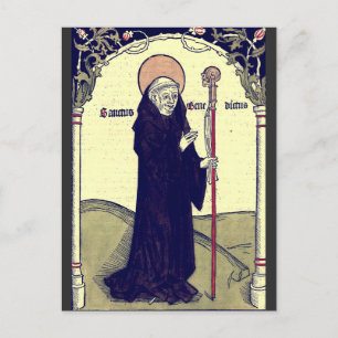 Postal San Benito de Nursia Patrono de Europa Católico
