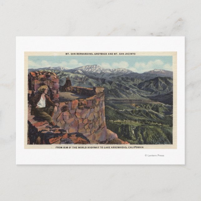 Postal San Bernardino, Rim O' The World Hwy (Anverso)