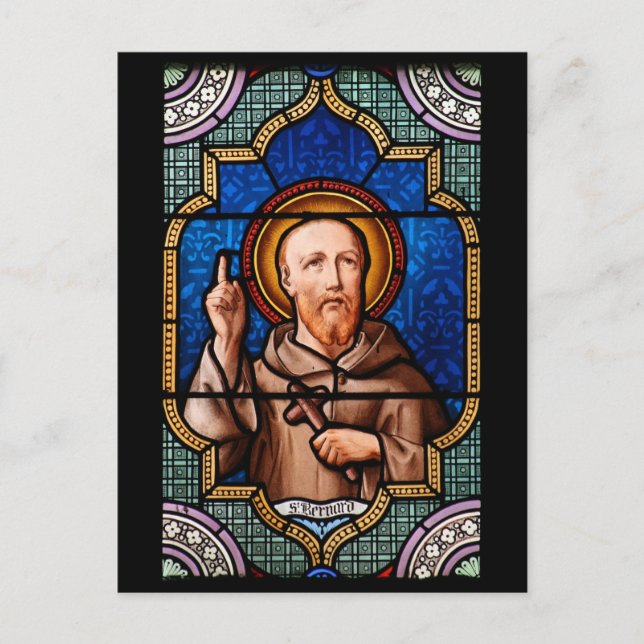 Postal San Bernardo de Clairvaux StainGlass Art (Anverso)