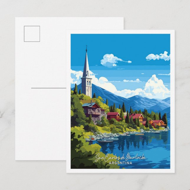 Postal San Carlos de Bariloche Argentina Travel (Anverso / Reverso)