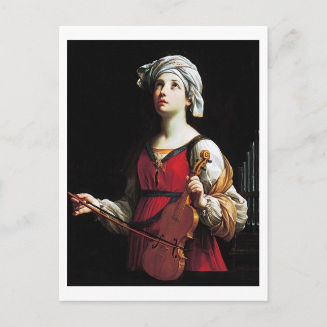 Postal San Cecilia (Santa Cecilia), Guido Reni (Anverso)