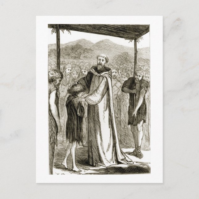 Postal San Columba bendice a un muchacho salvaje, de 'The (Anverso)