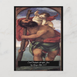 Postal San Cristóbal con el Niño Jesús