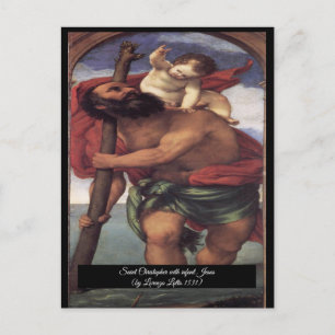 Postal San Cristóbal con el Niño Jesús