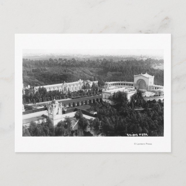 Postal San Diego, CA Vista del Parque Balboa Fotografía (Anverso)