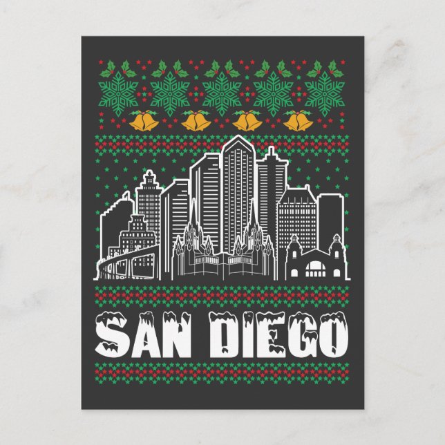 Postal San Diego California Feo Navidad (Anverso)