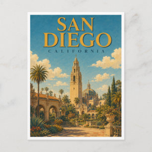 Postal San Diego California Parque Balboa GeoSaga